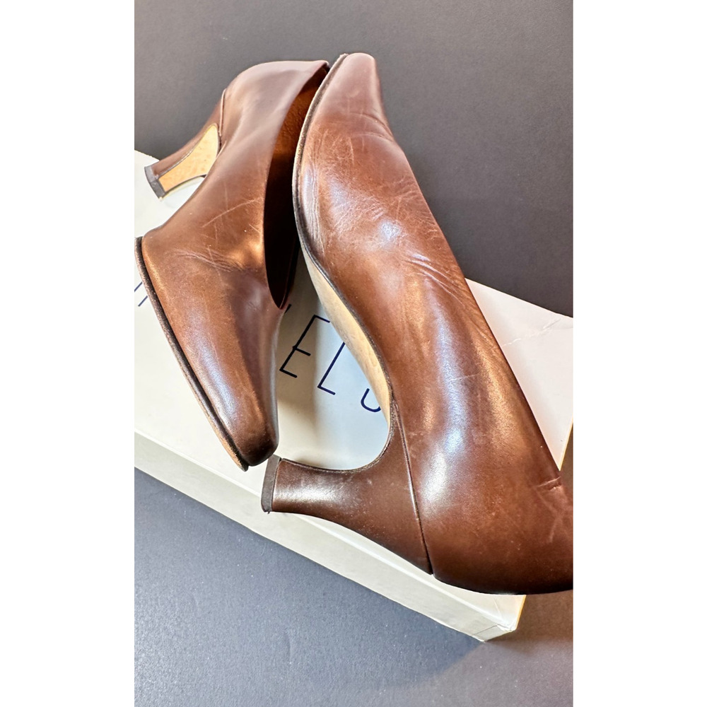 Nickels Carleen Pump 8.5 M Brown Leather Heels | Made in Italy Classic Vintage - Picture 4 of 9